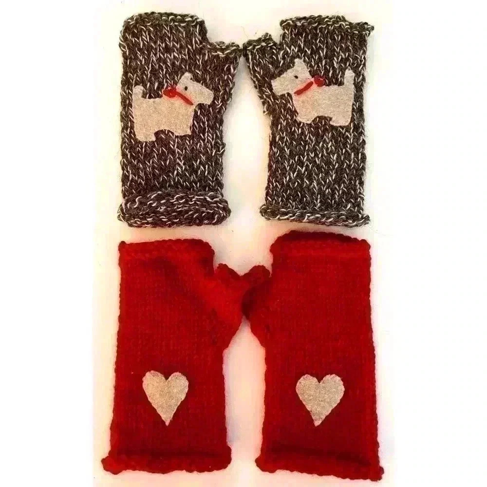 Children’s Hand  knit Fingerless Mittens, Brand New by Jack and Willa Designs